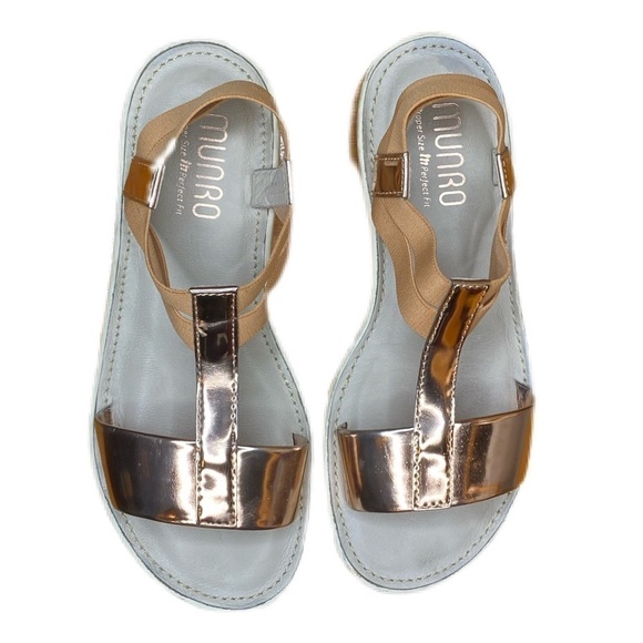 Munro Rose Mirror Sandals Size 6 Walking Wedge - Picture 2 of 8